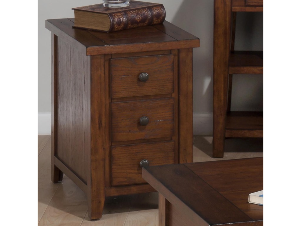 Jofran Clay County OakChairside Table