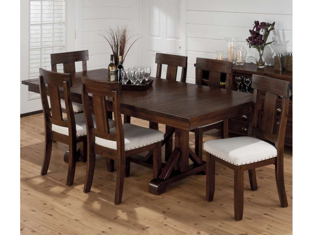 Jofran Urban LodgeRustic Hewn Table and Splat Back Chair Set