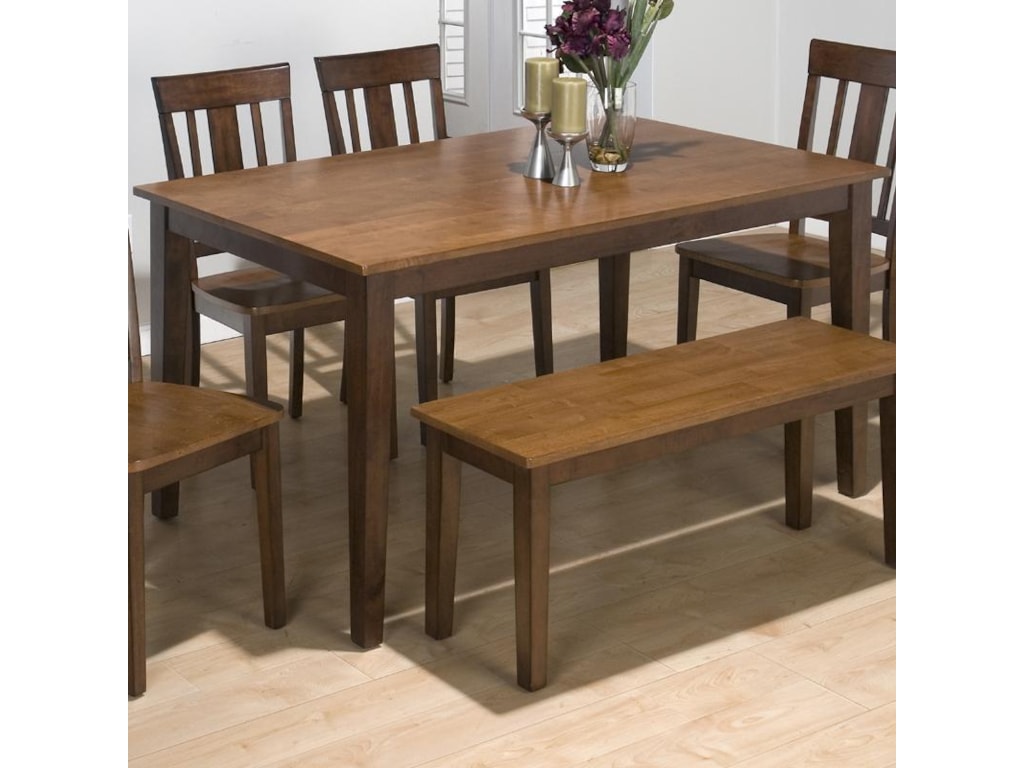 Jofran Kura Espresso and Canyon GoldSolid Rubberwood Rectangular Table
