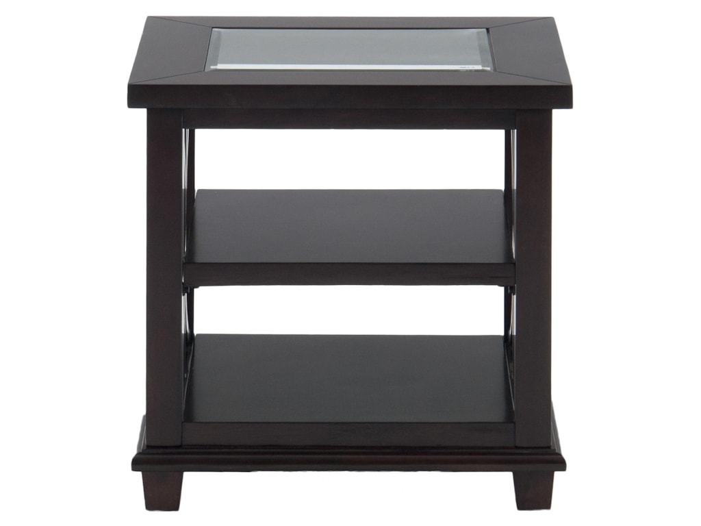 Jofran Panama BrownEnd Table w/ Glass Top