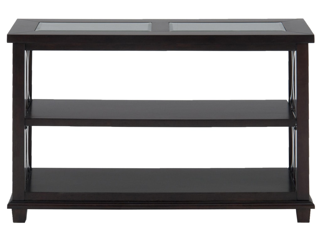 Jofran Panama BrownSofa Table w/ Glass Top