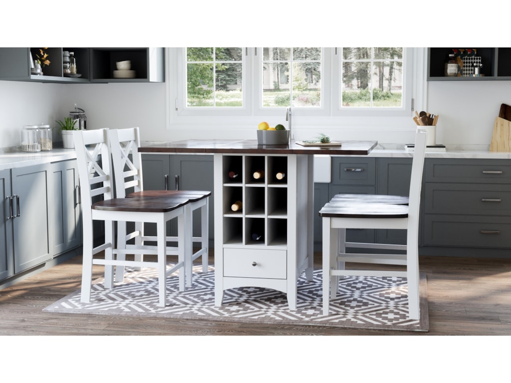 Jofran Asbury Park 5 Piece Counter Height Table And Stool