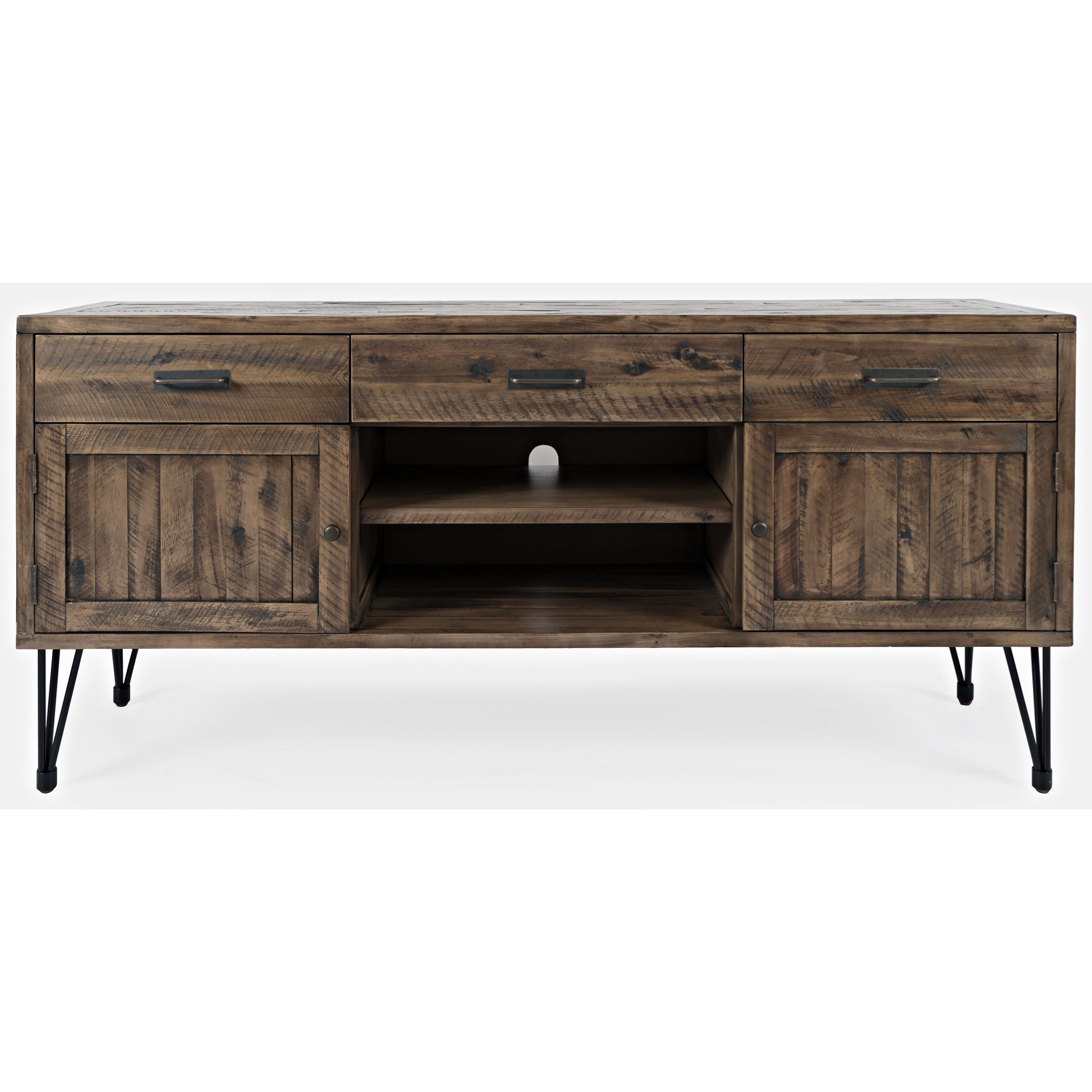 Jofran Blackstone 70 3 Drawer 2 Door Media Console Furniture Barn Tv Stands