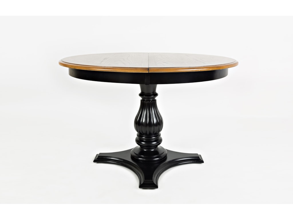 Jofran Acropolis Black Round To Oval Pedestal Dining Table Jofran Acropolis Blackround To Oval Pedestal Dining Table