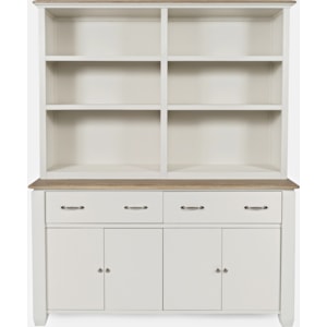 Jofran Dana Point 1968 Hutch Sever Transitional 2 Drawer Buffet With Open Hutch Dunk Bright Furniture China Cabinets