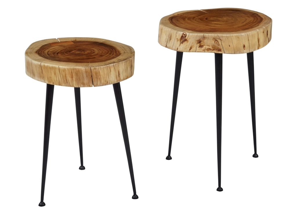 Jofran Global ArchiveWood and Iron Accent Tables (Set of 2)
