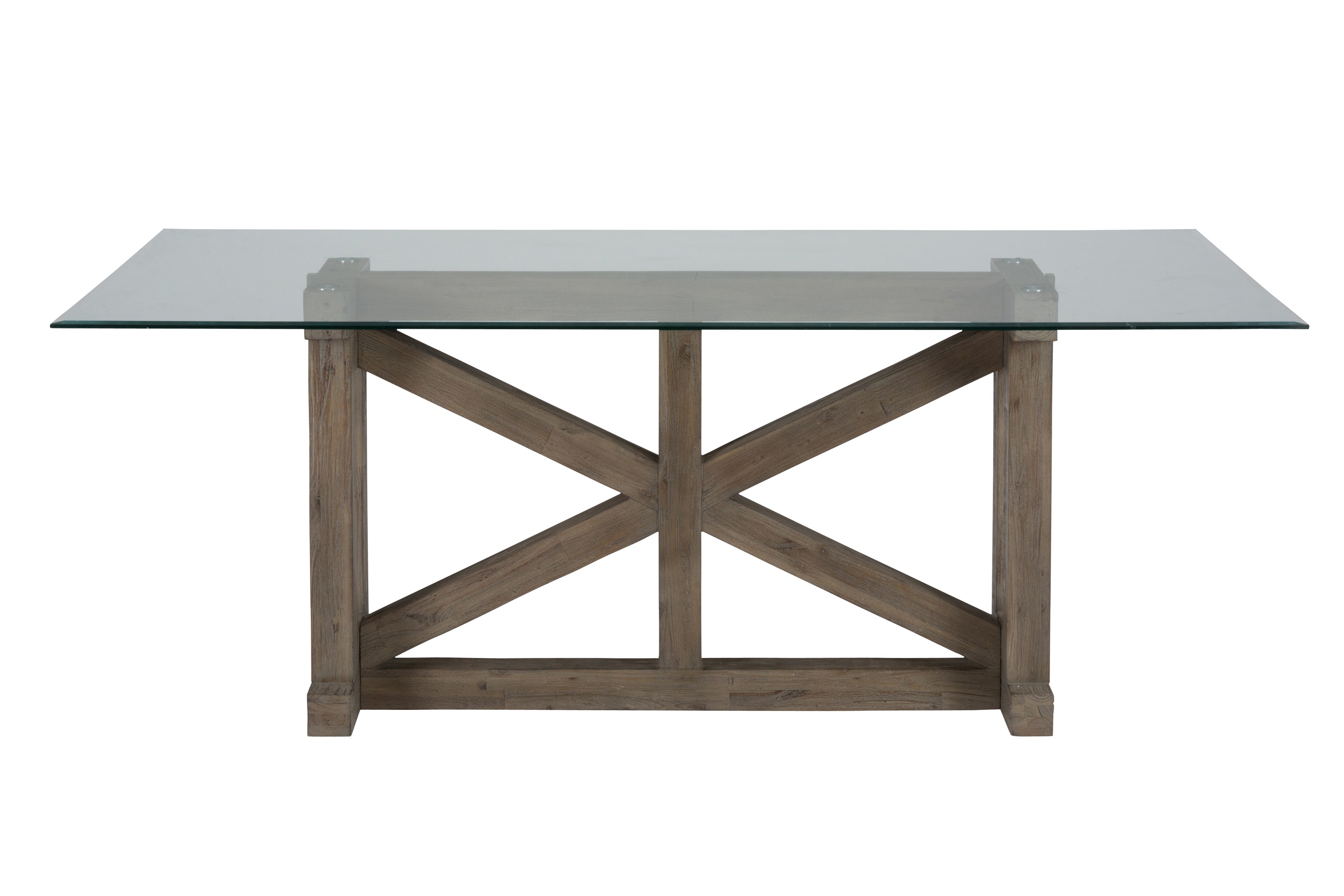 Jofran Hampton Road 872 78b78gkt Trestle Dining Table With Glass Top Dunk Bright Furniture Kitchen Tables