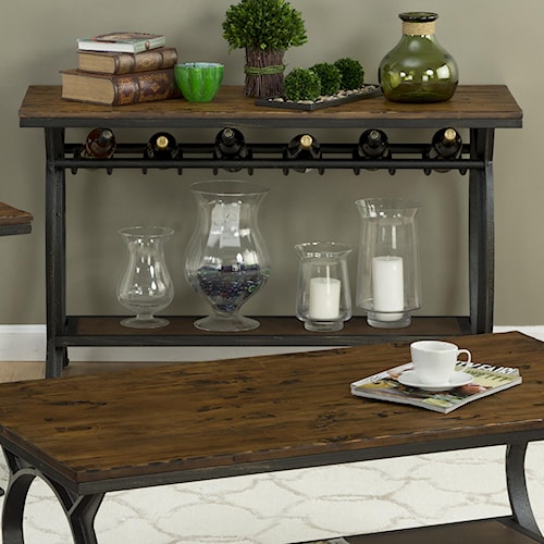 Jofran Harpers Press Harper S Sofa Table With Wine Rack Jofran Harpers Press Harper S Sofa Table With Wine Rack