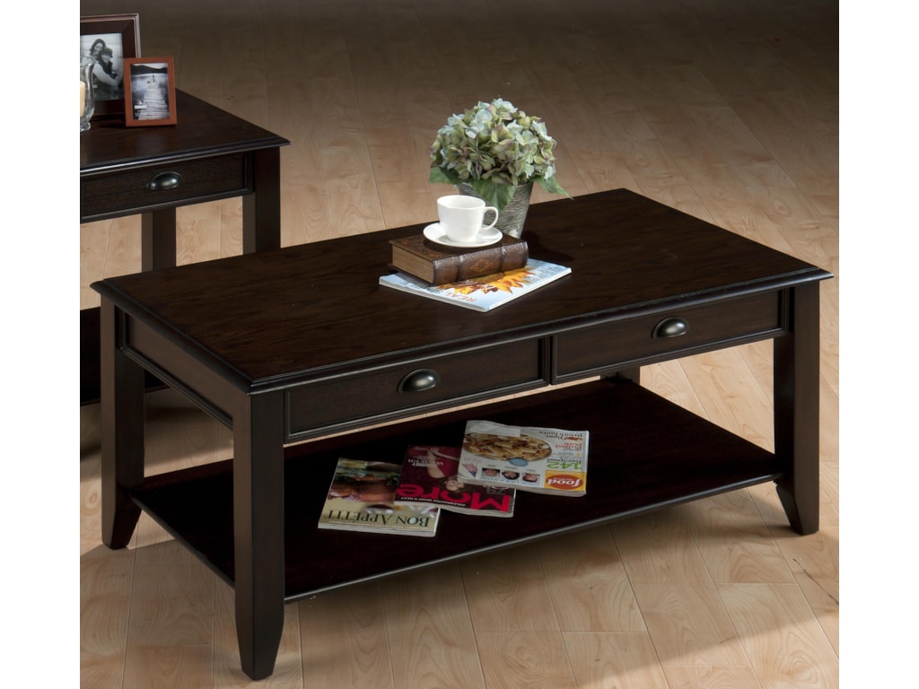 Jofran Bartley OakCocktail Table with Two Drawers