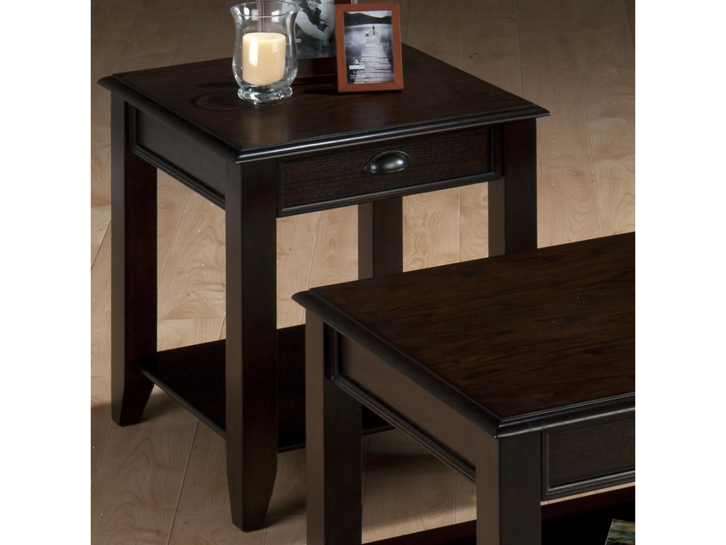 Jofran Bartley OakEnd Table with One Drawer