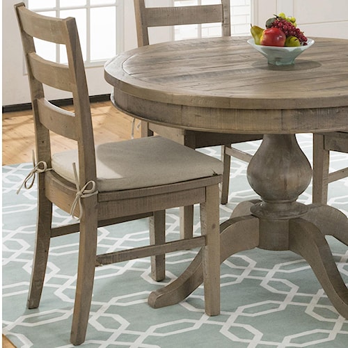 Jofran Slater Mill Pine Three Rung Ladderback Dining Side Chairs Jofran Slater Mill Pine Three Rung Ladderback Dining Side Chairs With Cushions