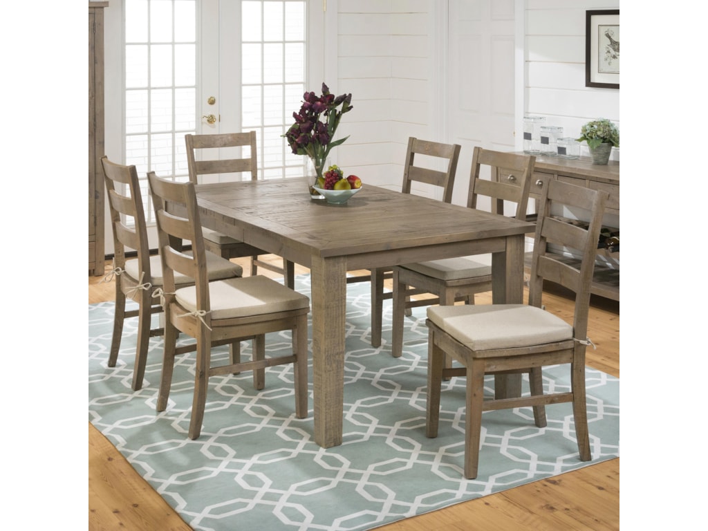 Jofran Slater Mill Pine Rectangular Table And Ladderback Chair Set Slater Mill Pine Rectangular Table And Ladderback Chair Set By Jofran