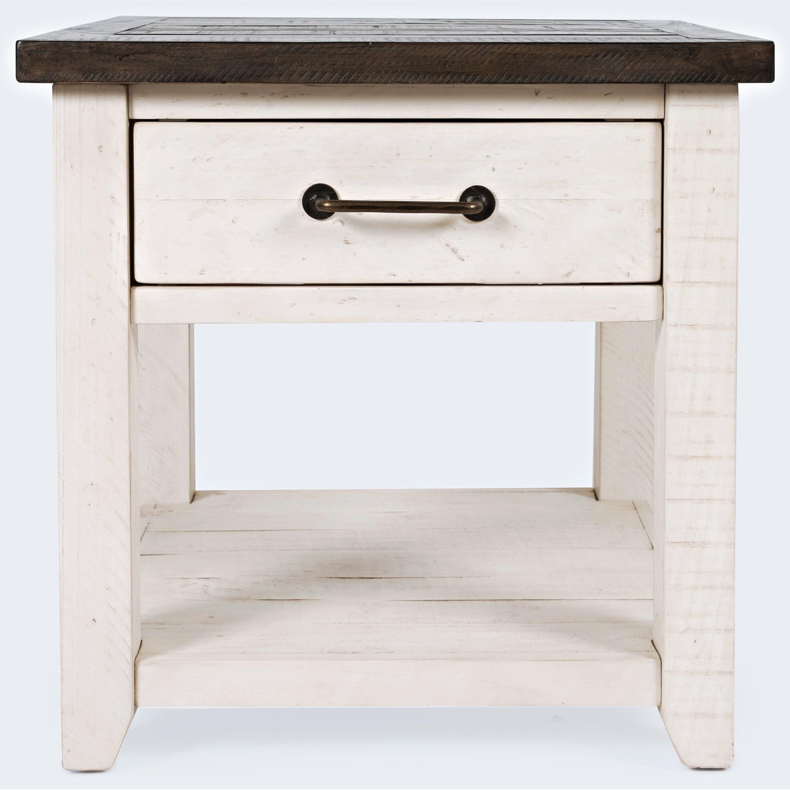 Jofran Madison County End Table Vintage White Turk Furniture