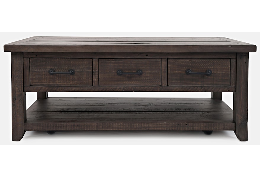 Canton Barnwood 3 Drawer Cocktail Table Walker S Furniture Cocktail Coffee Tables