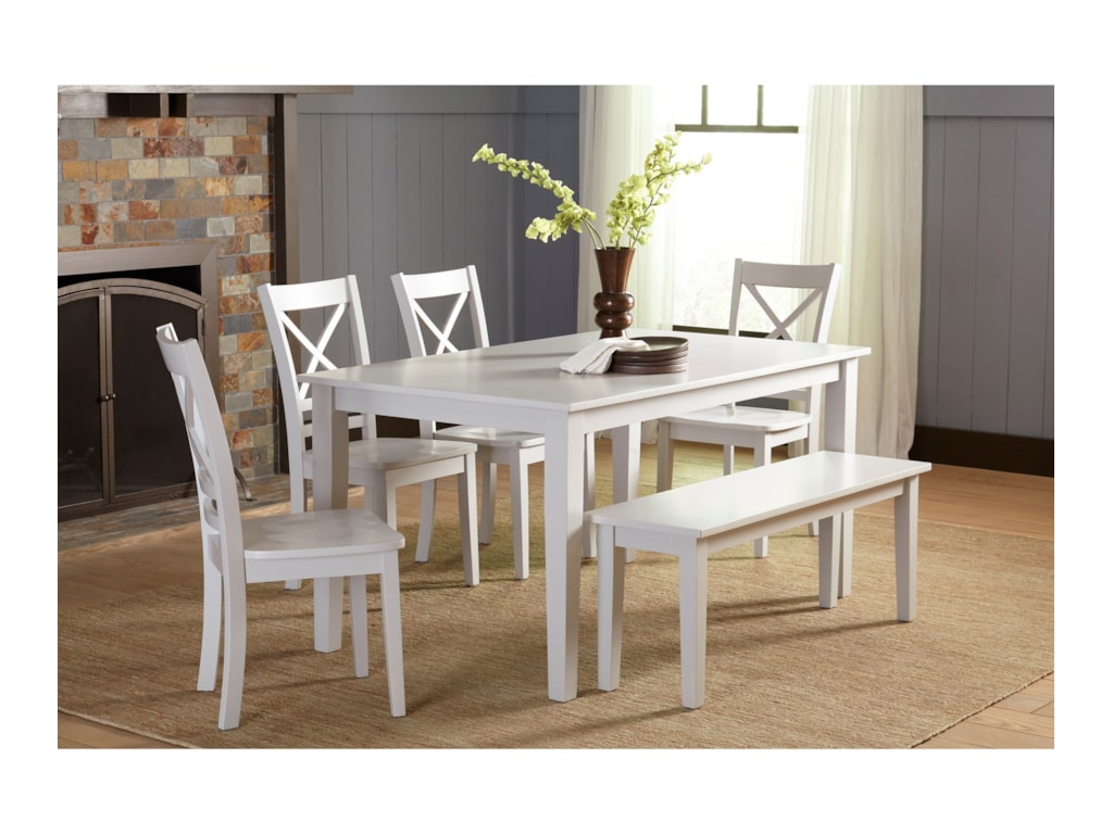 Jofran 3x3x3 Grey Dining Table And Chair Bench Set Rotmans Jofran 3x3x3 Grey Dining Table And Chair Bench Set Rotmans