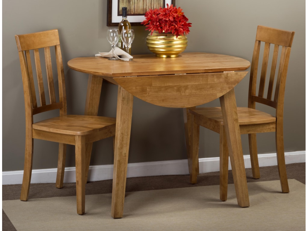 Jofran Simplicity Round Table And 2 Chair Set With Slat Back
