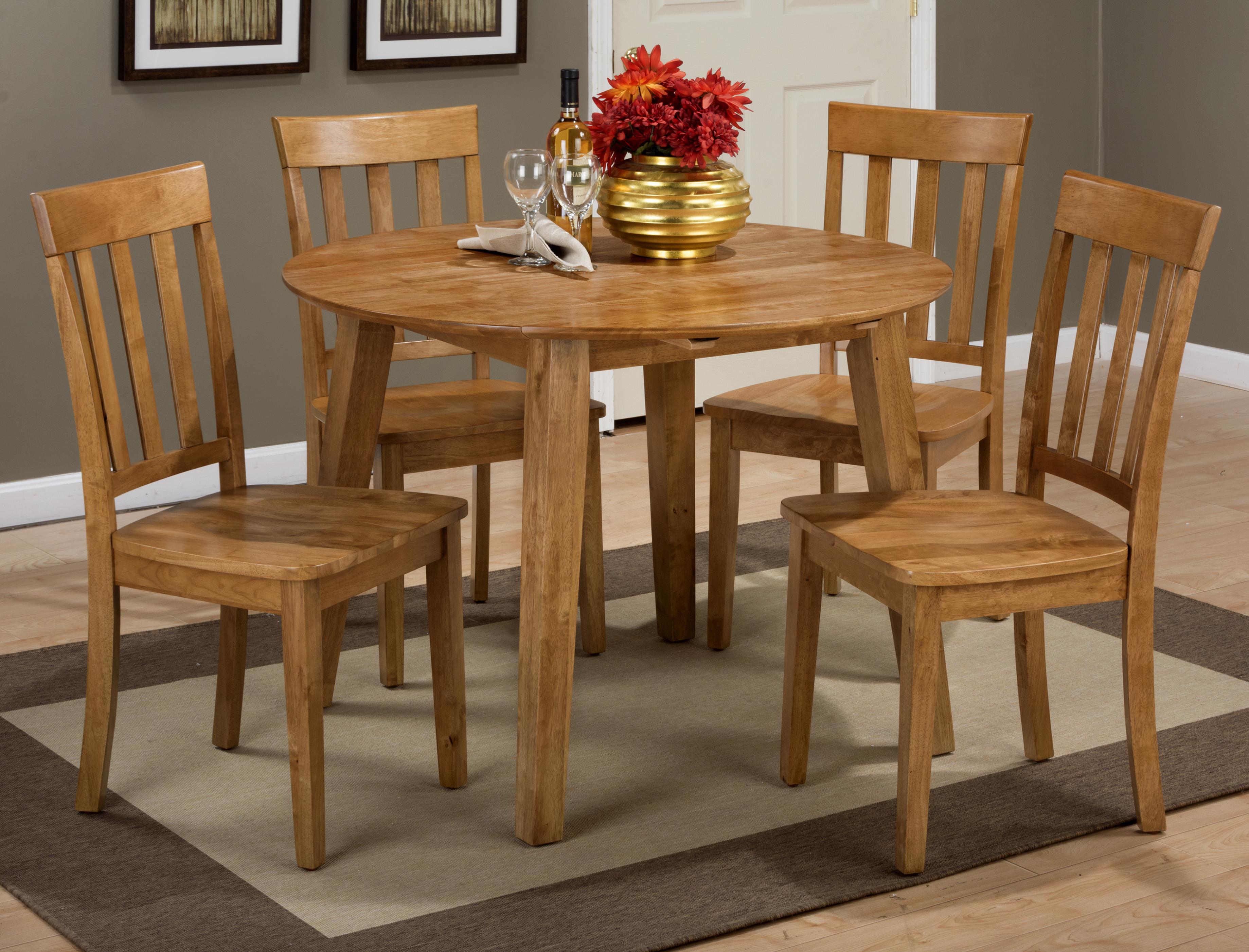 Jofran Simplicity Round Table And 4 Chair Set With Slat Back