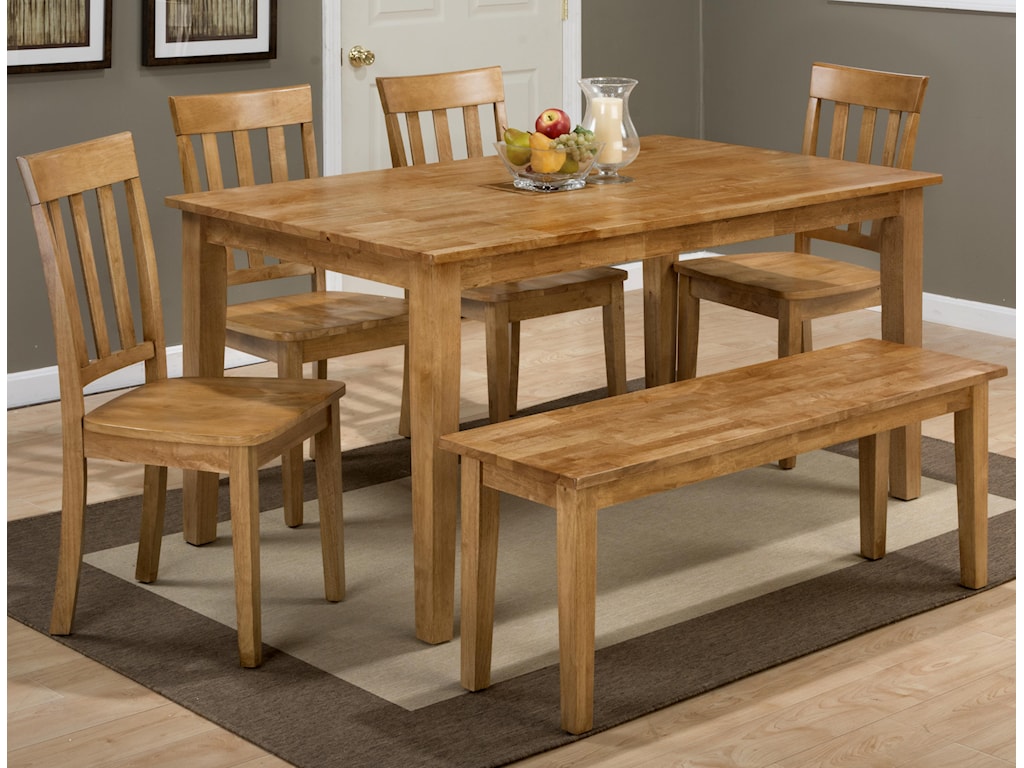 Jofran Simplicity Rectangle Dining Table And X Back Chair Set