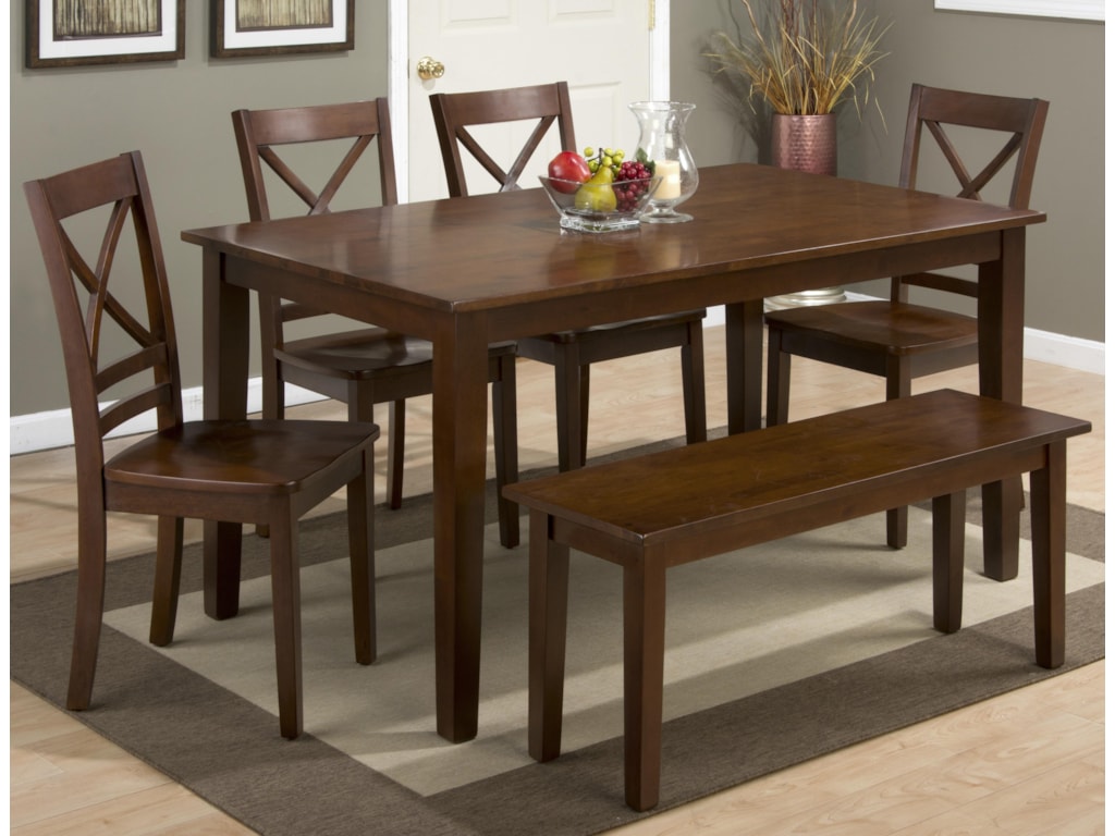 Simplicity Rectangle Dining Table And X Back Chair Set With Bench By Jofran At Pilgrim Furniture City Simplicity Rectangle Dining Table And X Back Chair Set With Bench By Jofran At Pilgrim Furniture City
