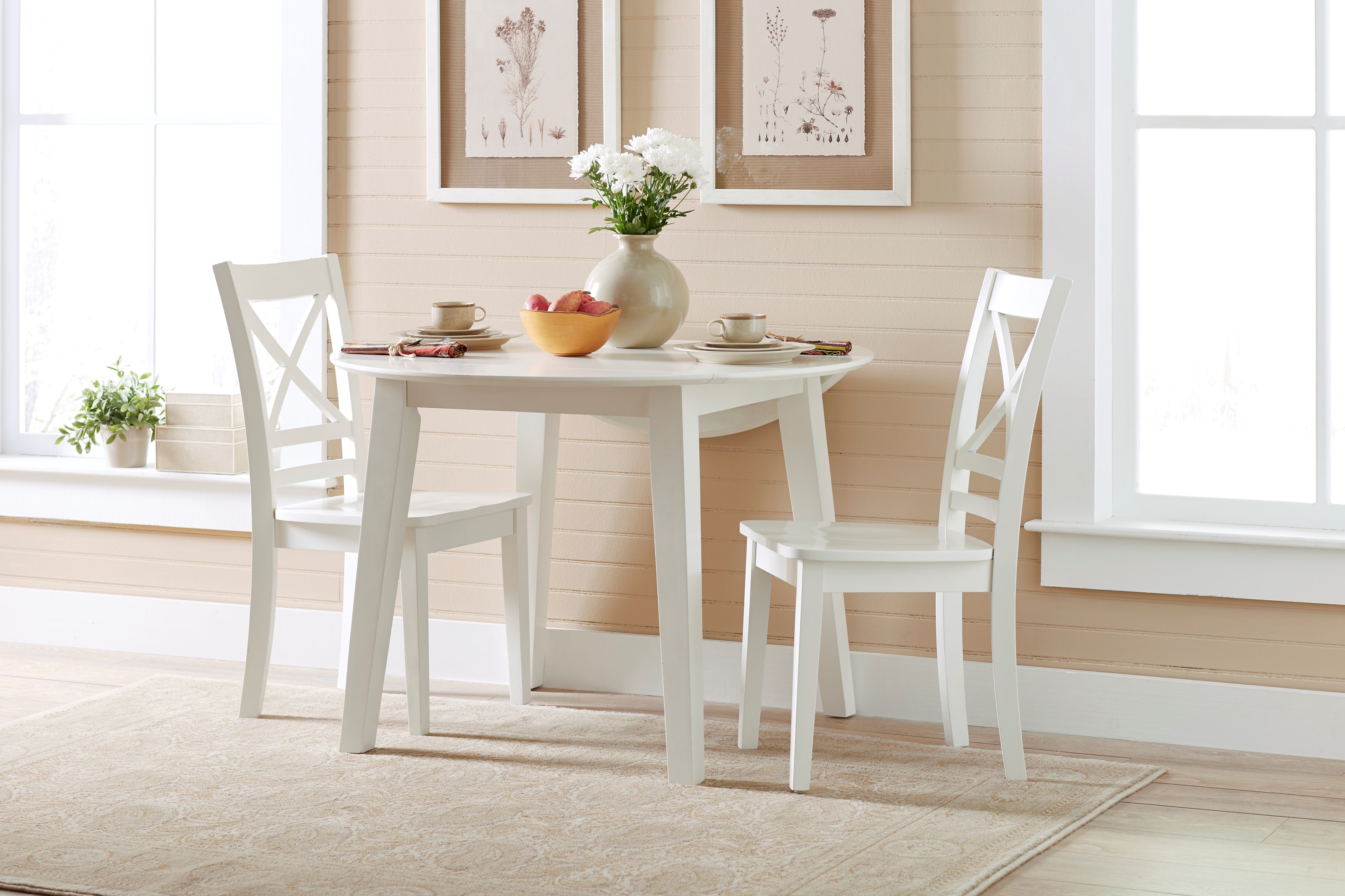 Jofran Simplicity Round Table And 2 Chair Set With X Back