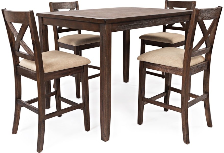 Jofran Brinkley 5 Piece Counter Height Dining Set Includes Table And 4 Chairs Morris Home Dining 5 Piece Sets