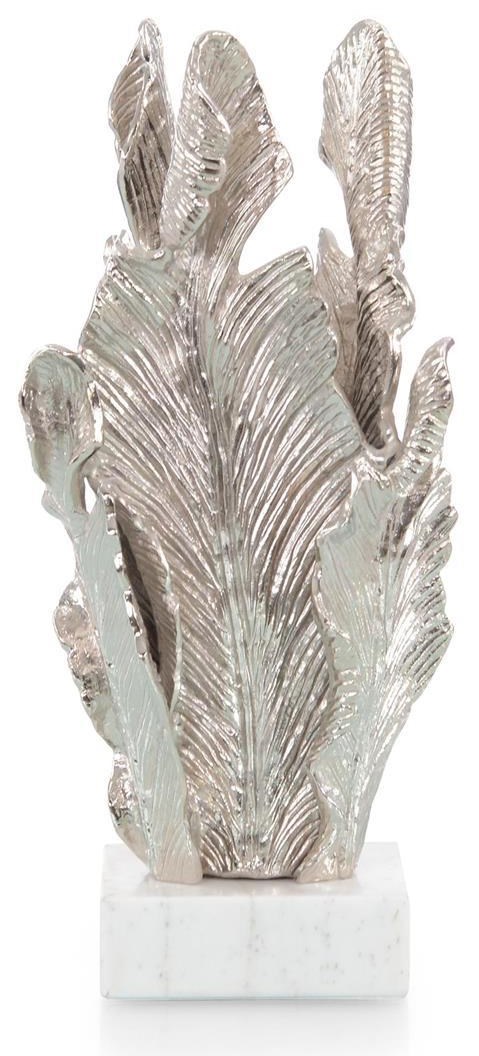 Jeffrey-Thomas Accessories & Botanicals Handcrafted Leaves Accent Lamp in Silver