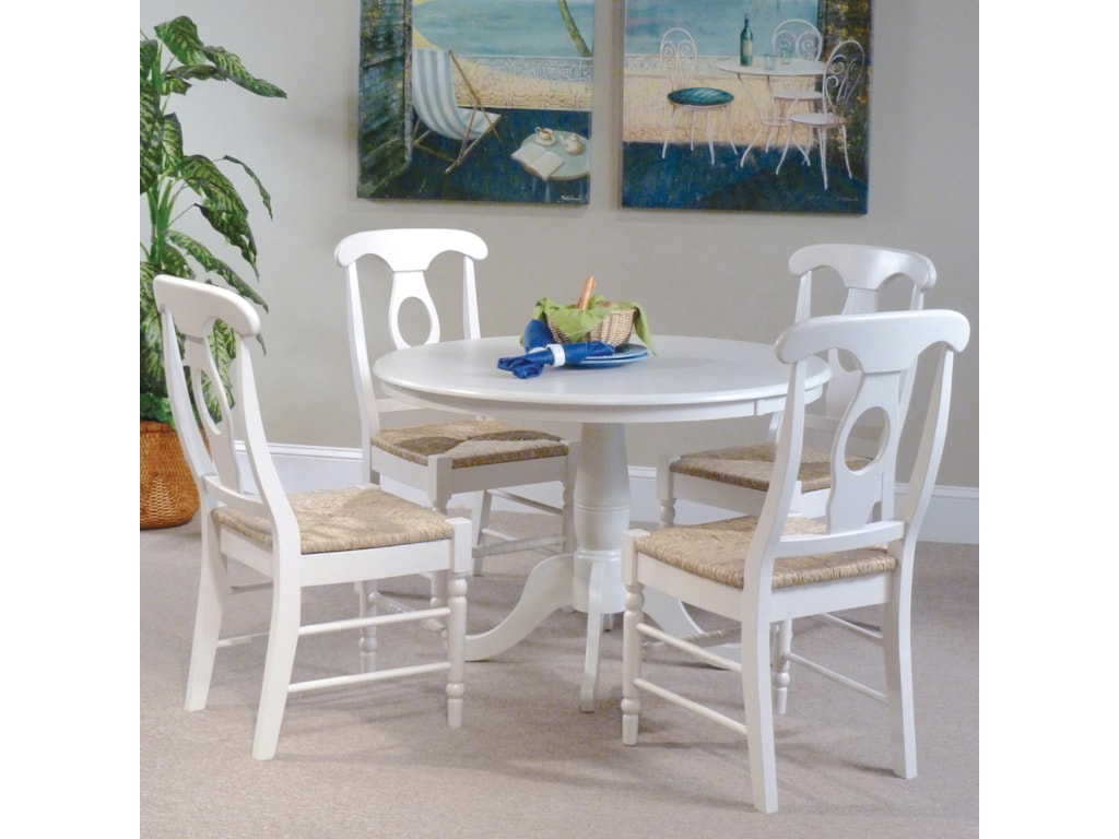 John Thomas Simply Linen 5 Piece Table And Side Chairs With White John Thomas Simply Linen 5 Piece Table And Side Chairs With White Finish