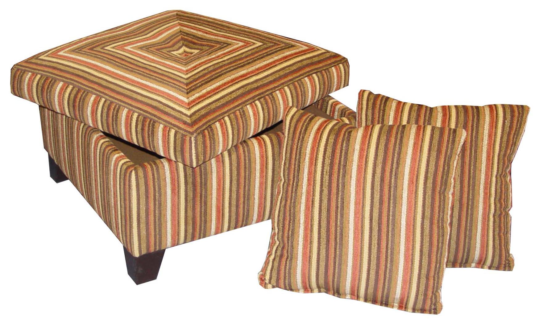 Jonathan Louis Accentuates 32 Storage Ottoman With Toss Pillows