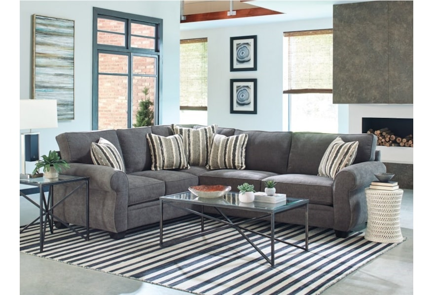 Jonathan Louis Alfred 2 Piece Stationary Sectional With Rolled Arms Fashion Furniture Sectional Sofas