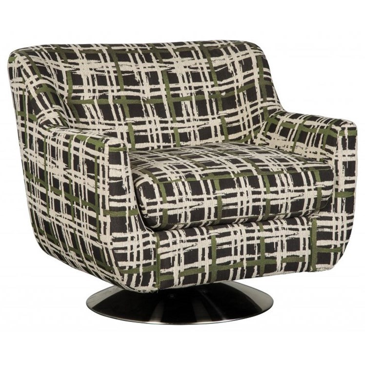 Jonathan Louis Azalea 11416 Mid Century Modern Swivel Chair Thornton Furniture Upholstered Chairs