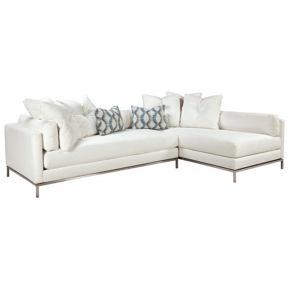 Jonathan Louis Cordoba Contemporary Sectional Sofa With Metal Base Thornton Furniture Sectional Sofas