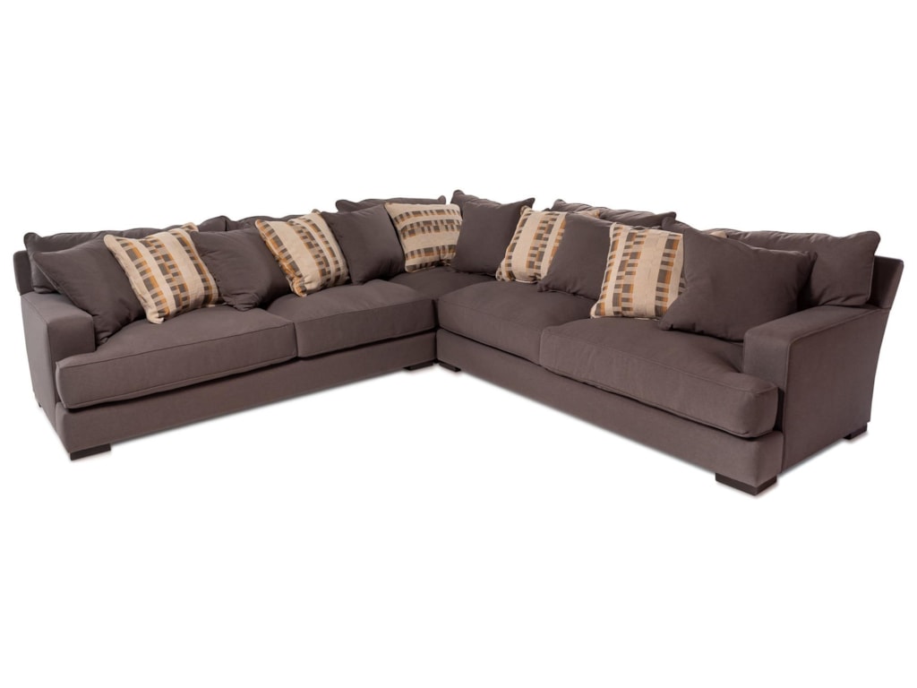 Devon 3pc Sectional Sofa W Wide Track Arms Rotmans Sofas Devon 3pc Sectional Sofa W Wide Track Arms