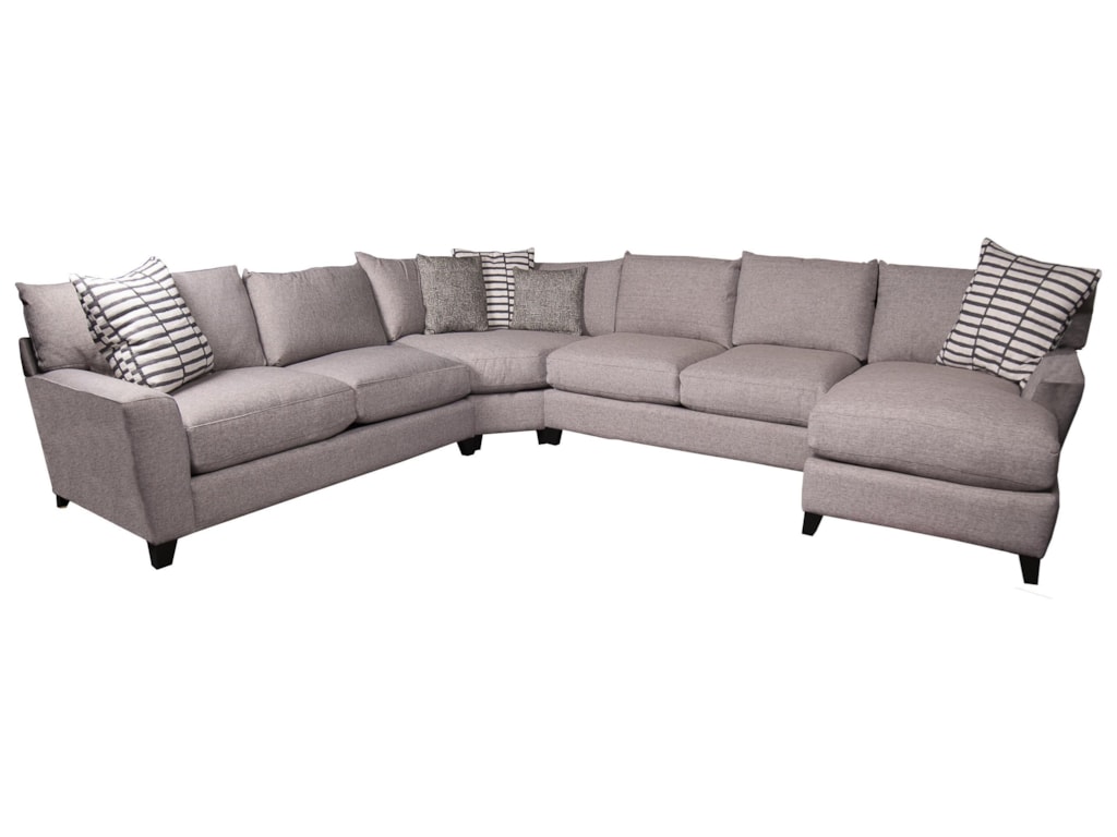 Santa Monica Harlow Sectional Sofa With Accent Pillows Morris Home Santa Monica Harlowharlow Sectional Sofa