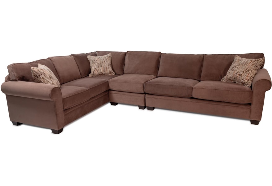 Truffle 3pc Sectional Sofa W Rolled Arms Rotmans Sofas Truffle 3pc Sectional Sofa W Rolled