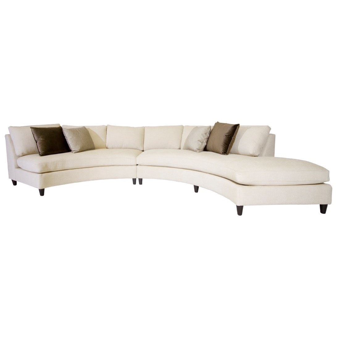 Jonathan Louis Marni Contemporary Convex Sectional Sofa Chaise Fashion Furniture Sectional Sofas
