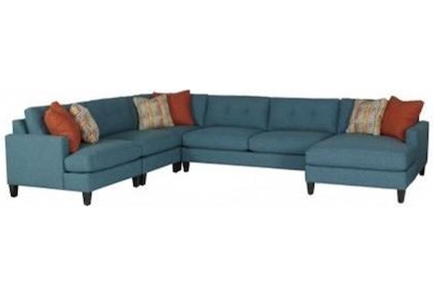 Jonathan Louis Mia Casual Sectional Sofa With On Tufted Back Mia Casual Sectional Sofa