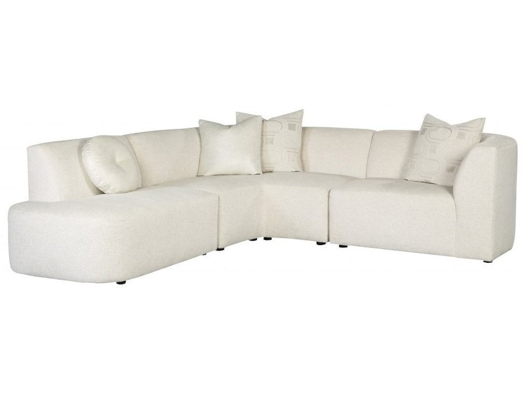 Jonathan Louis Nyla Modern 3 Piece Sectional Sofa With Bumper