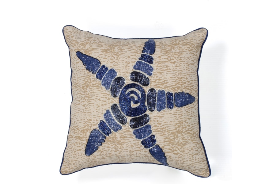 Kas Pillow 18 X 18 Starfish Elegance Pillows Zak S Home Throw Pillows