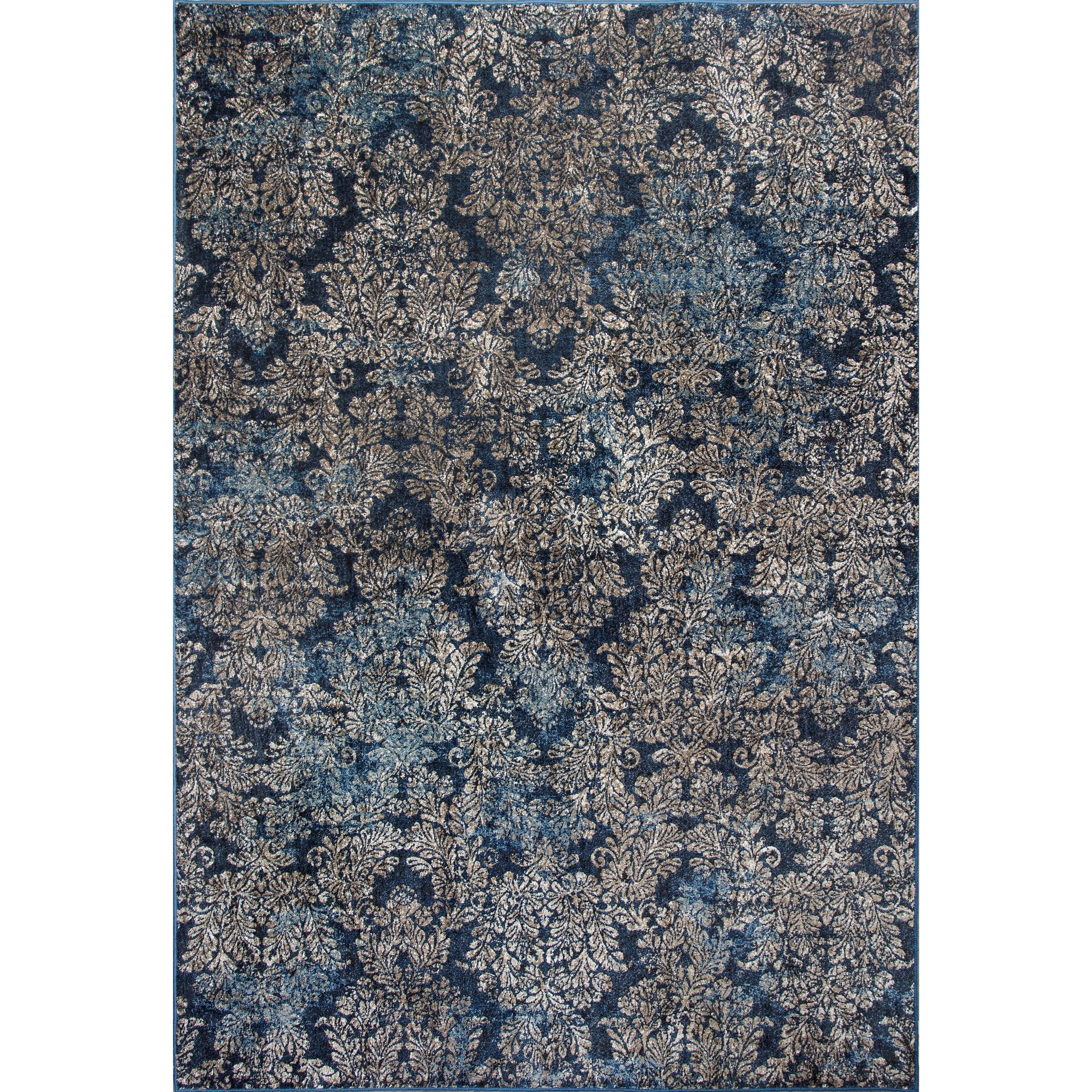 Kas Provence 2 2 X 6 11 Slate Blue Damask Area Rug Darvin Furniture Rugs