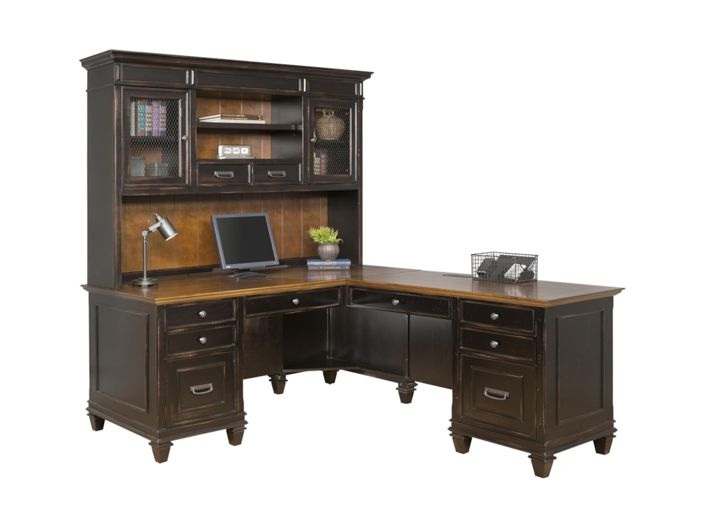 Kathy Ireland Home By Martin Hartford Right Hand Facing L Shaped Hartford Right Hand Facing L Shaped Desk With Hutch And 10 Drawers By Kathy Ireland Home Martin