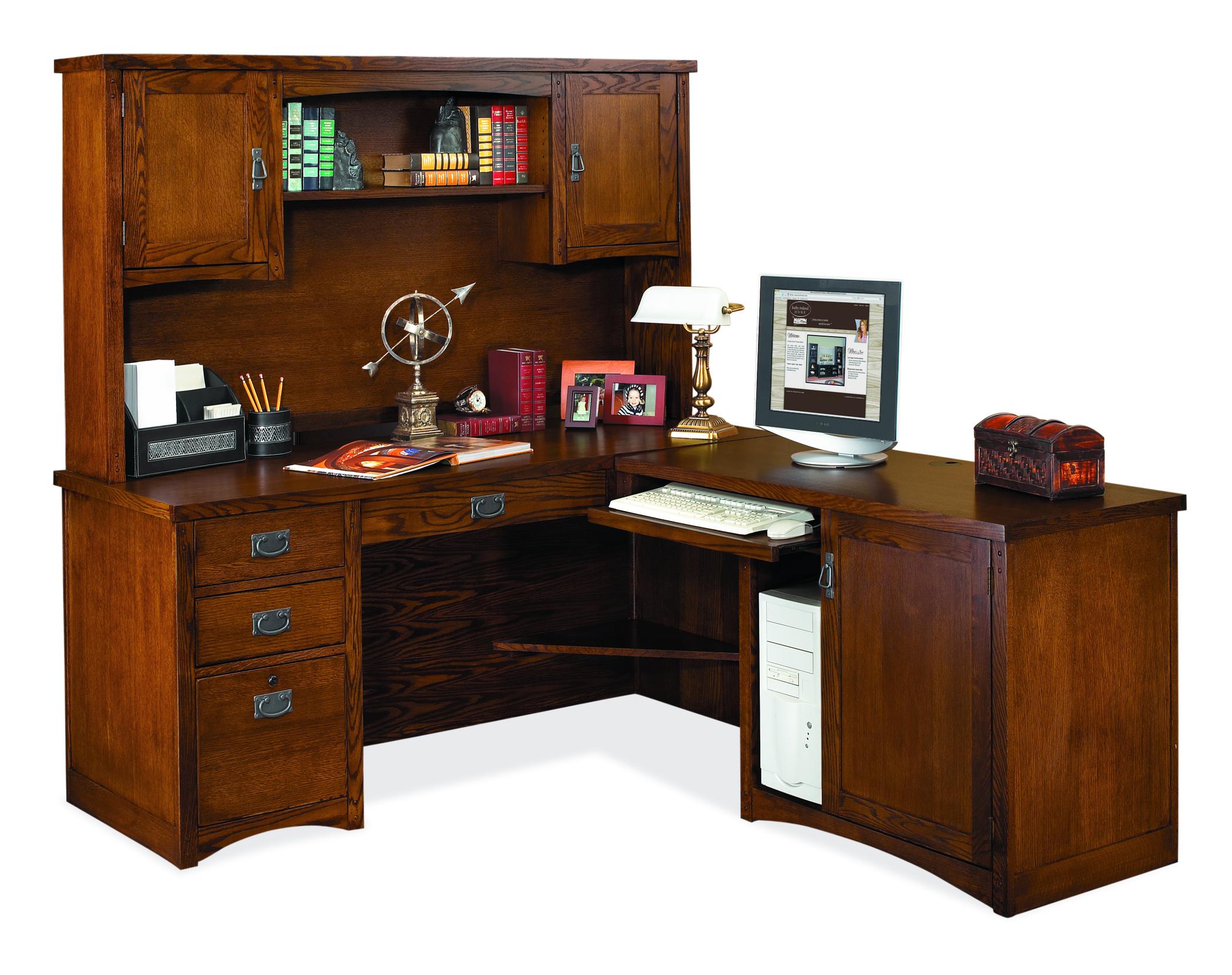 Kathy Ireland Home By Martin Mission Pasadena Mission L Shaped Computer Desk And Storage Hutch Reeds Furniture L Shape Desk