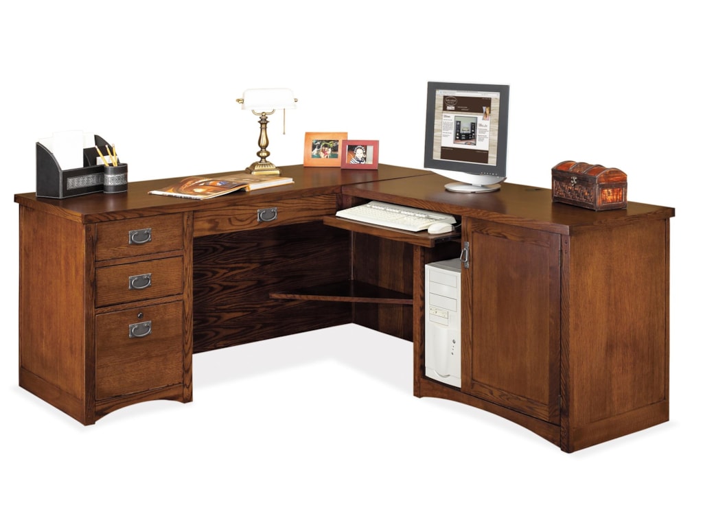 Mission Pasadena L-Shaped Executive Desk
