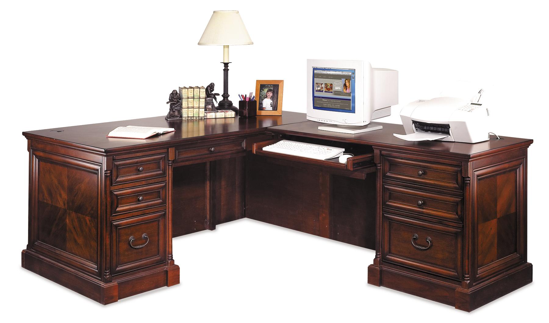 Kathy Ireland Home By Martin Mount View Traditional L Shaped Executive Desk Reeds Furniture L Shape Desk