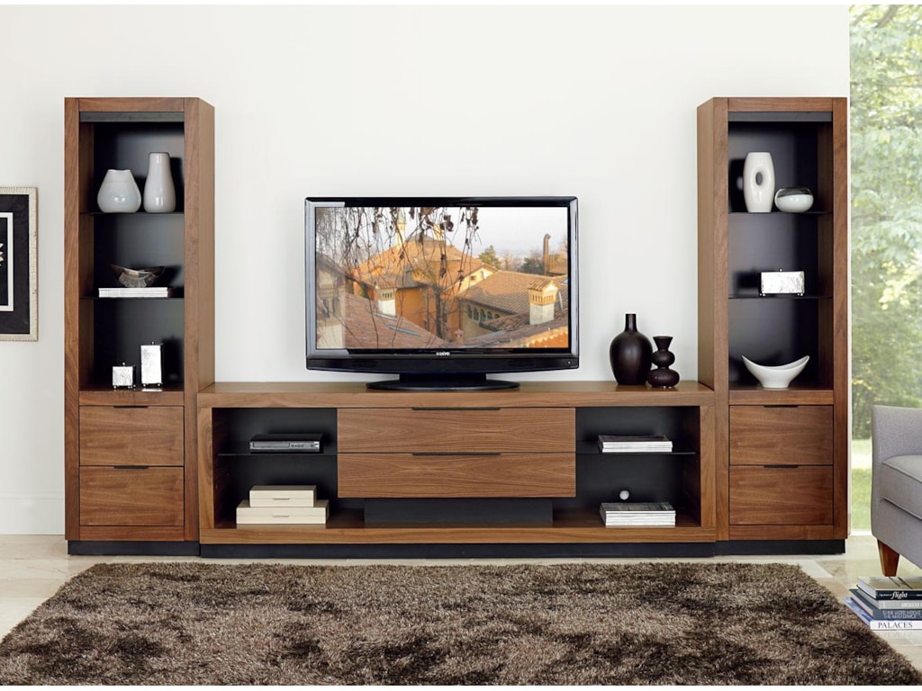 Martin Home Furnishings Stratus-Walnut Contemporary Center Wall Unit ... Martin Home Furnishings Stratus-Walnut Contemporary Center Wall Unit ...