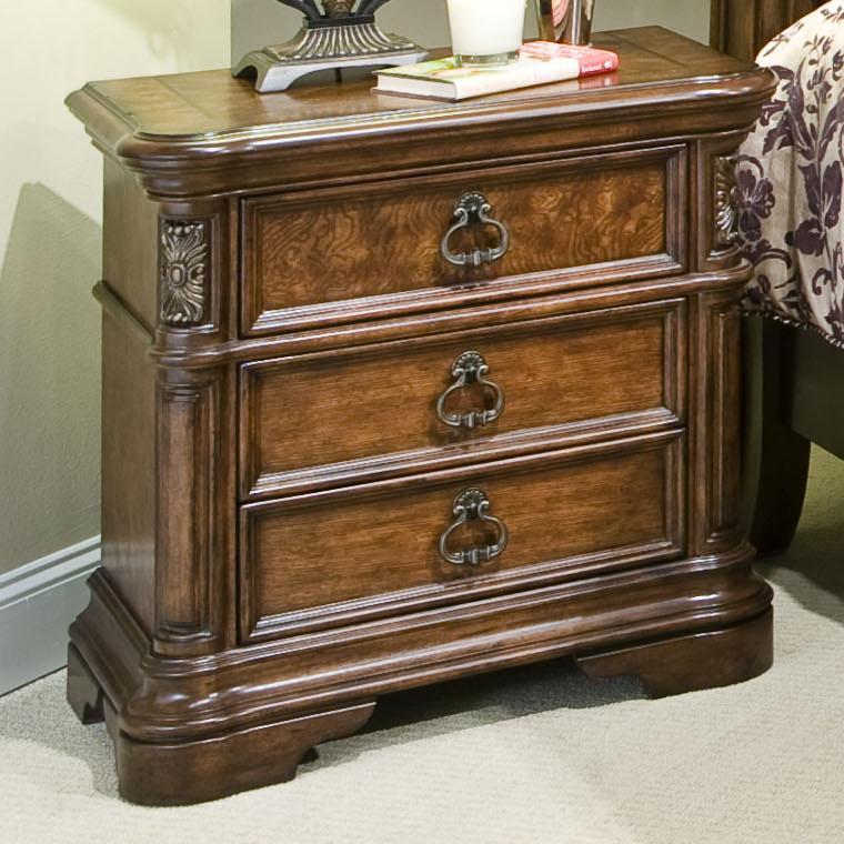 Vaughan Furniture Romantic Dreams Traditional 3 Drawer Nightstand With Gold Tipped Hardware Find Your Furniture Night Stand