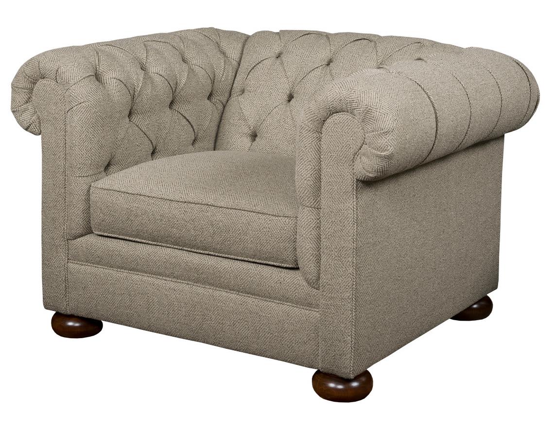 Kincaid Furniture Camden Chesterfield Style Chair With Wooden Bun Feet Wilson S Furniture Upholstered Chair