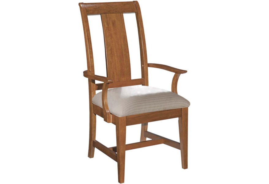 Kincaid Furniture Cherry Park Slat Back Arm Chair With