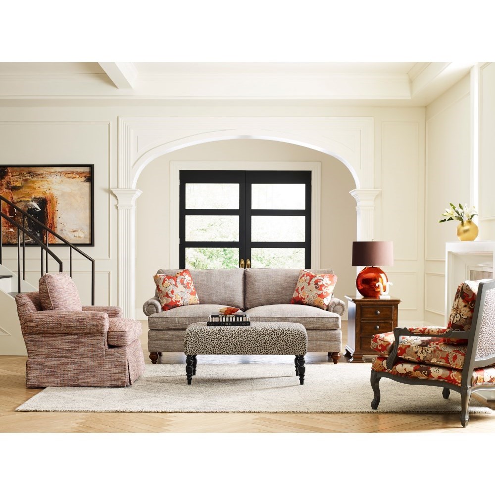 Kincaid Furniture Custom Ottoman Program Medium Cocktail Ottoman W Turned Legs Lindy S Furniture Company Ottomans