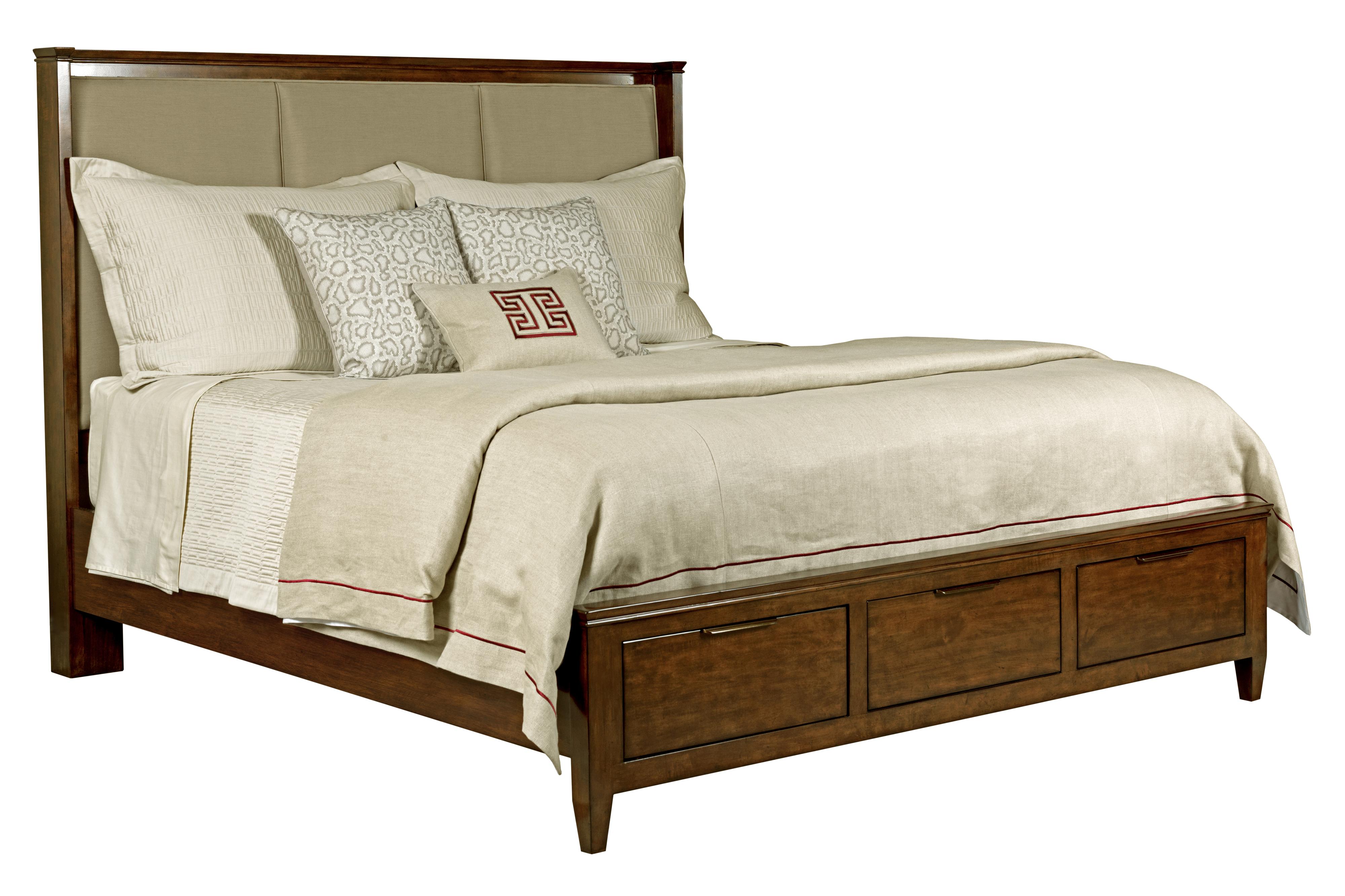 Kincaid Furniture Elise Spectrum King Upholstered Bed With Storage Footboard Lindy S Furniture Company Upholstered Beds