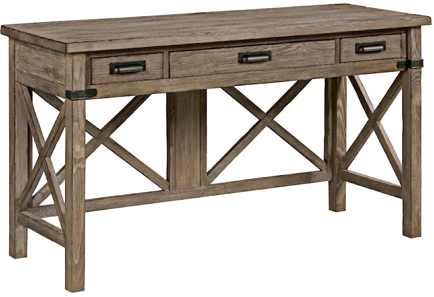 Kincaid Furniture Foundry Rustic Weathered Gray Desk With Keyboard
